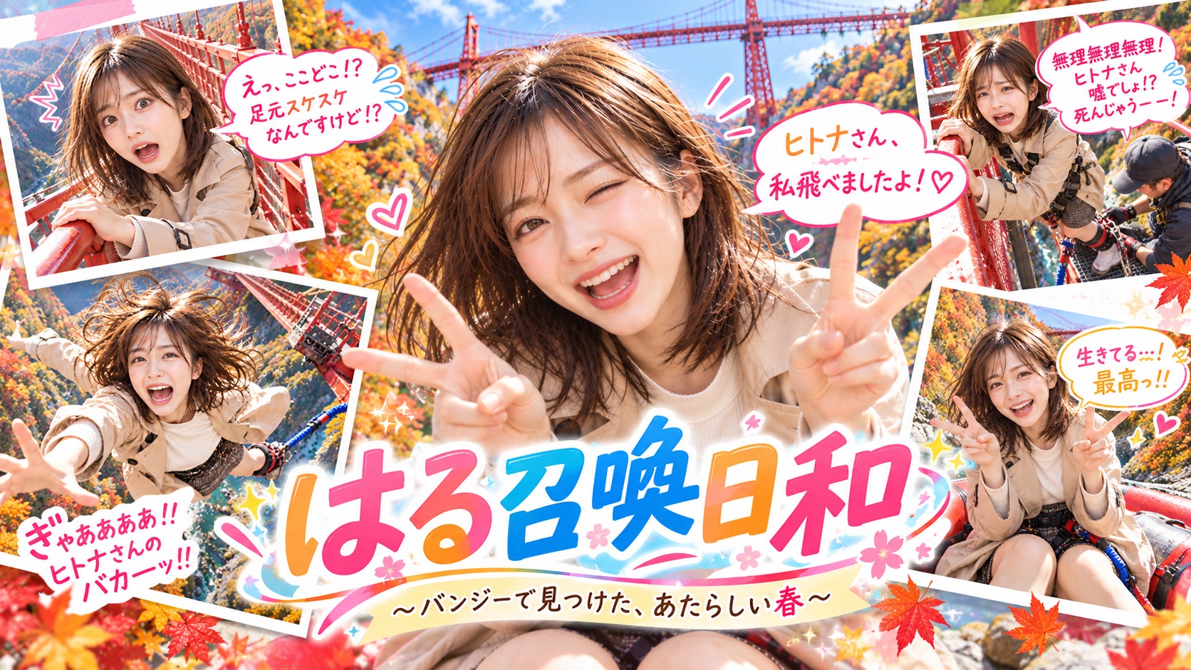 紅葉の渓谷に「春」を召喚したら、いきなり高さ100mのバンジージャンプ台で大絶叫した話 アイキャッチ