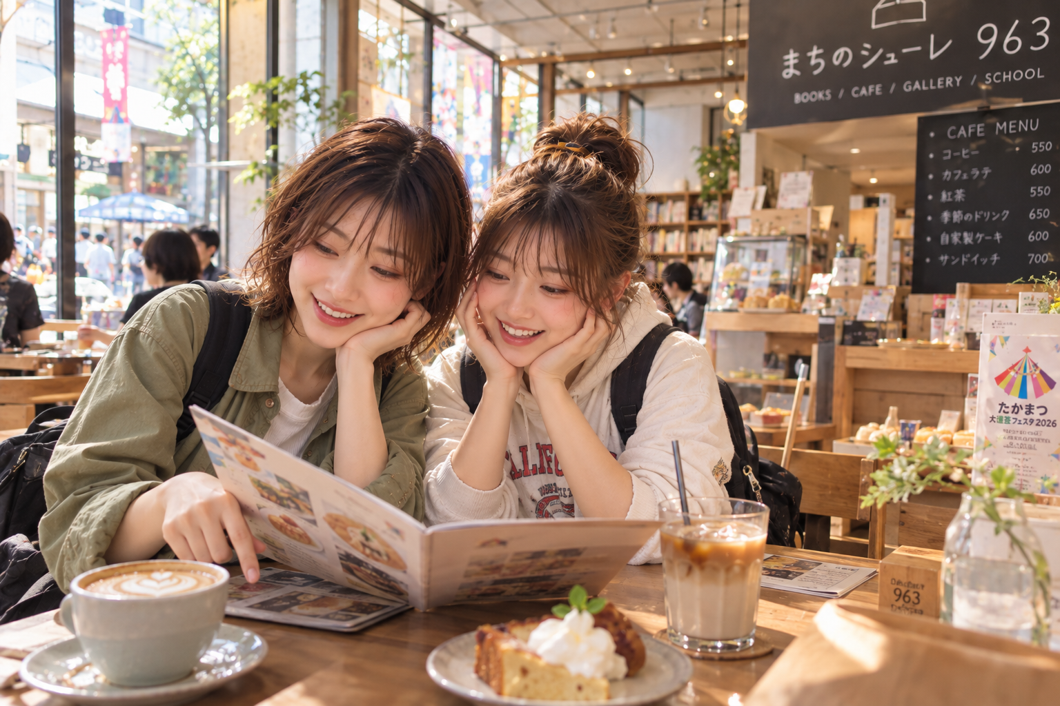 カフェへやって来た二人