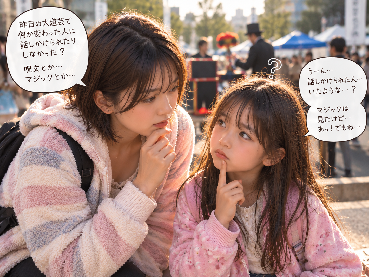 現在のみちるがチビから前日の出来事を聞いている場面
