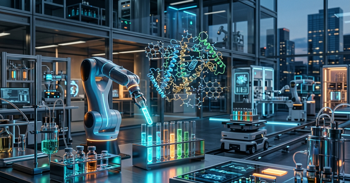 「AI for Science」と自律型研究所（Self-Driving Labs）の跳躍 — 「仮説立案からロボット実験・検証まで」をAIが完全自律サイクルで完遂する新時代。ノーベル賞が象徴する科学的発見の爆発的加速と、創薬・新材料・クリーンエネルギー開発の最前線 アイキャッチ
