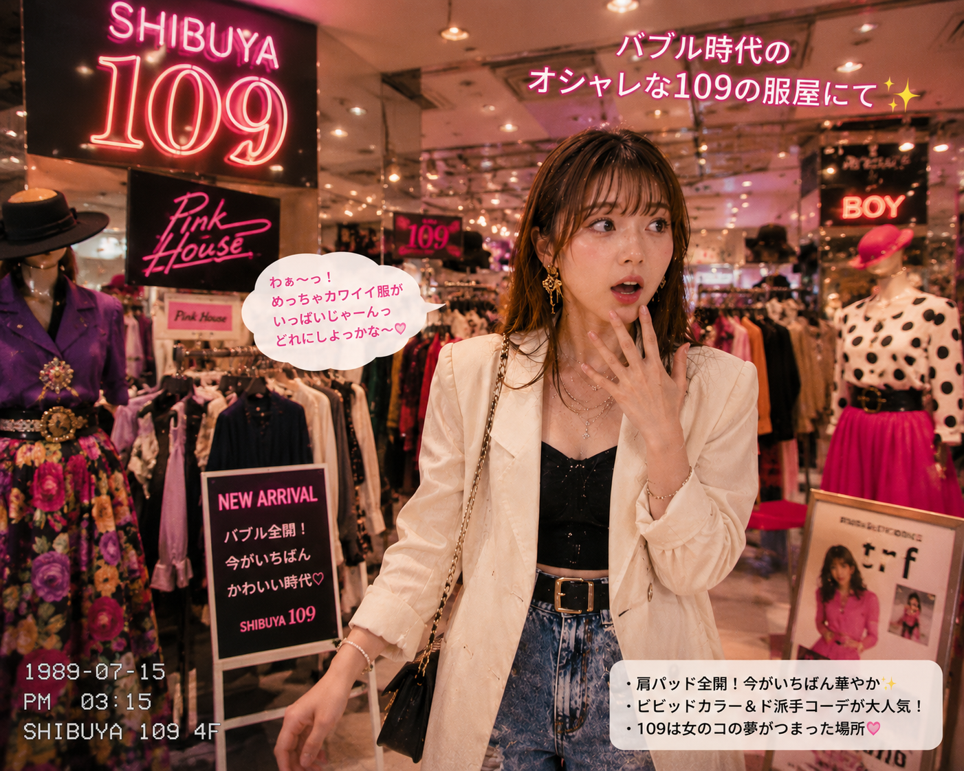 109の服屋でテンション上がってるエリカ