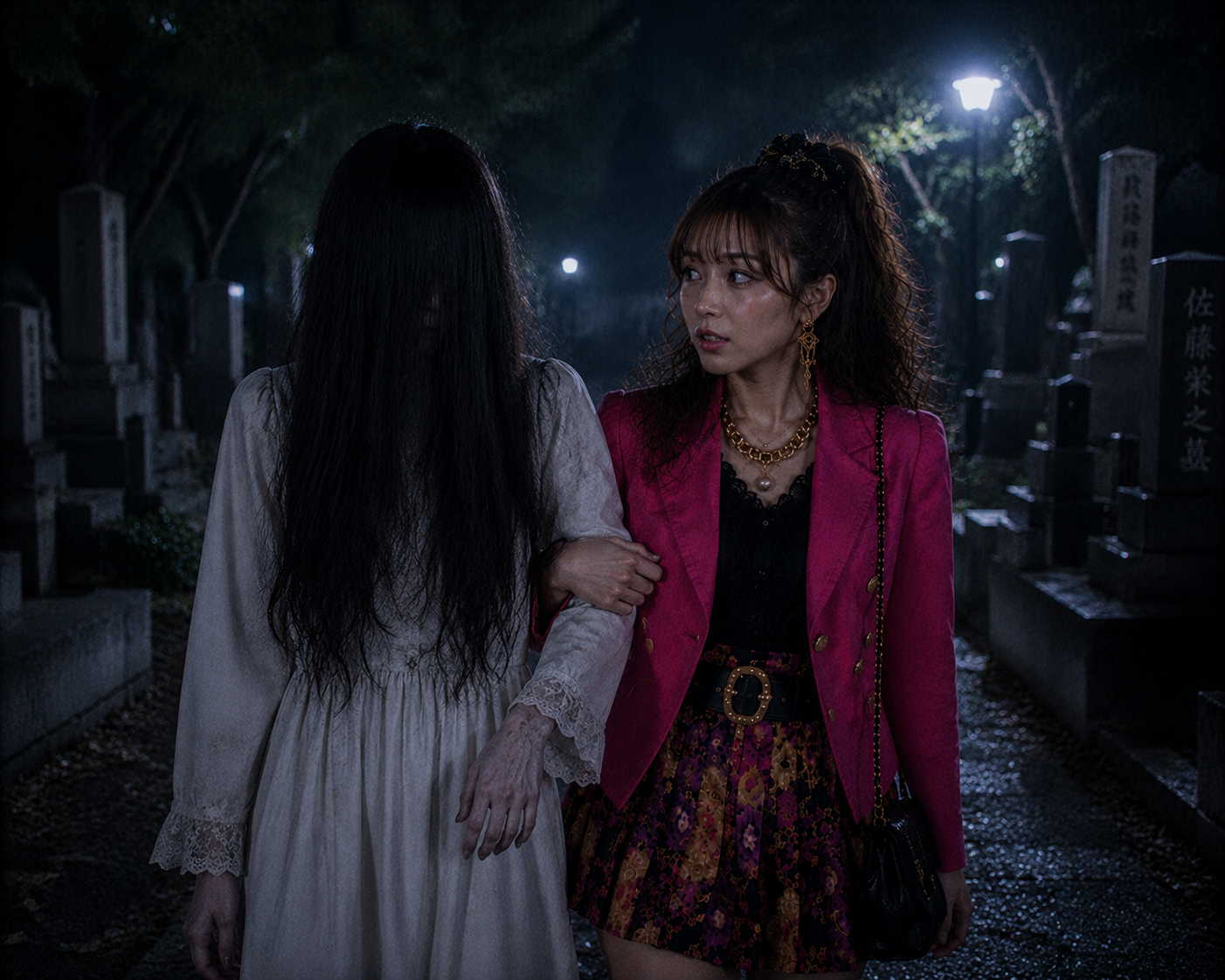 幽霊と腕を組んで歩いてしまったエリカ