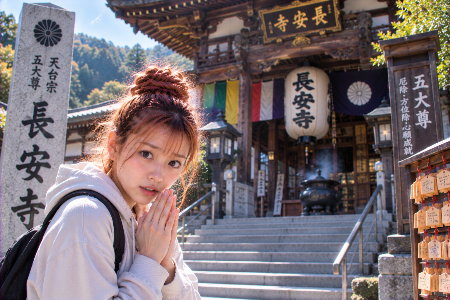 長安寺へやって来たエリカ