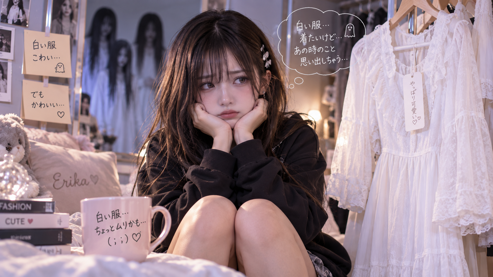 白い服を見るだけで警戒するエリカ