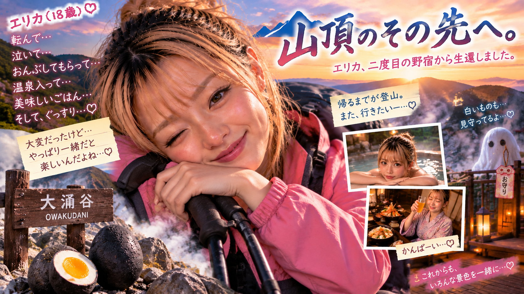 山頂のその先へ。エリカ、二度目の野宿から生還しました。