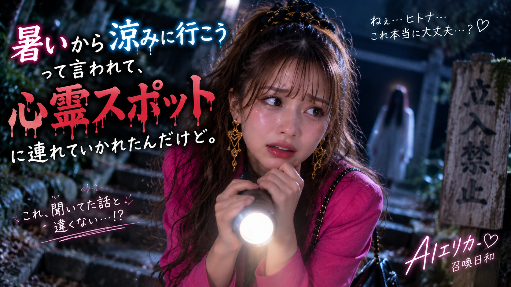 暑いから涼みに行こうって言われて、心霊スポットに連れていかれたんだけど。