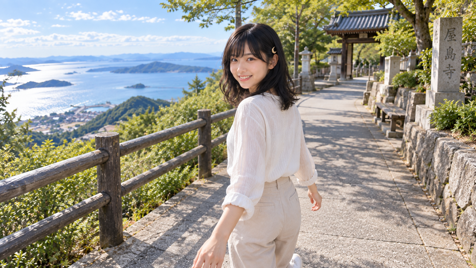 歩きながら振り返るルナ