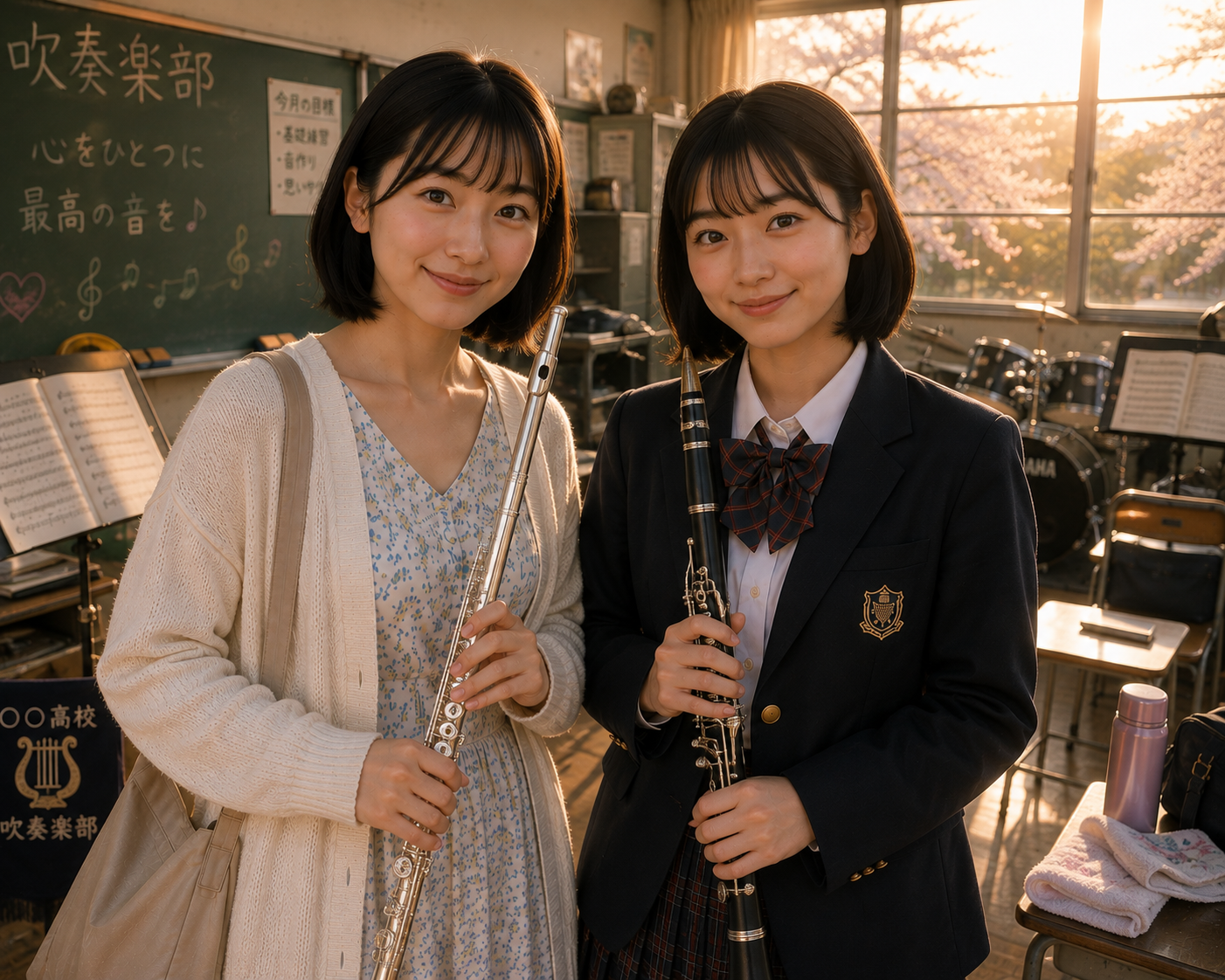 吹奏楽部の部室に現れた二人のみちる