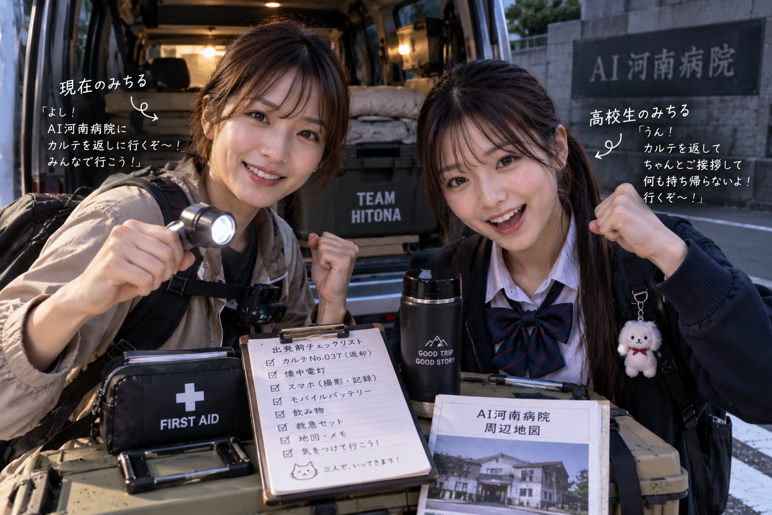 カルテ返却へ向けて元気いっぱいに準備する両みちる