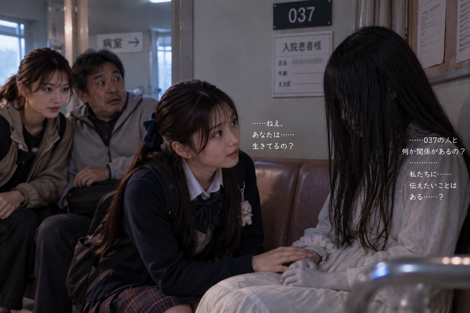 白い人に話しかける高校生みちる