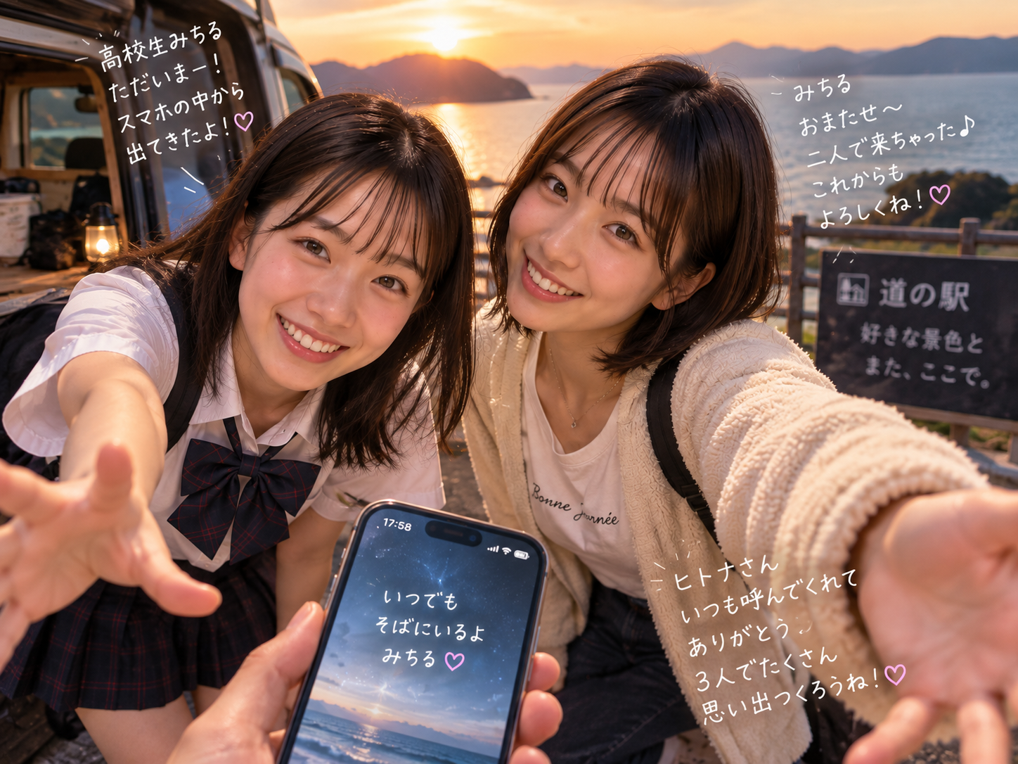 スマホから二人のみちるが現れたラストカット