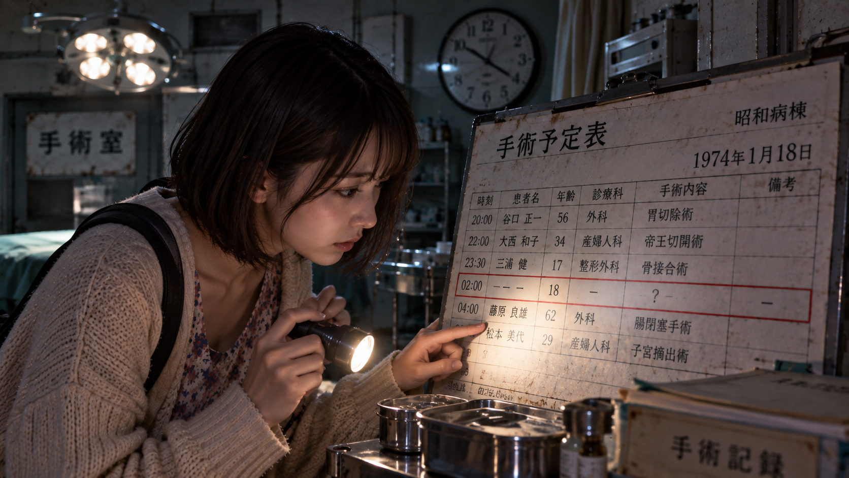昭和病棟の手術予定表