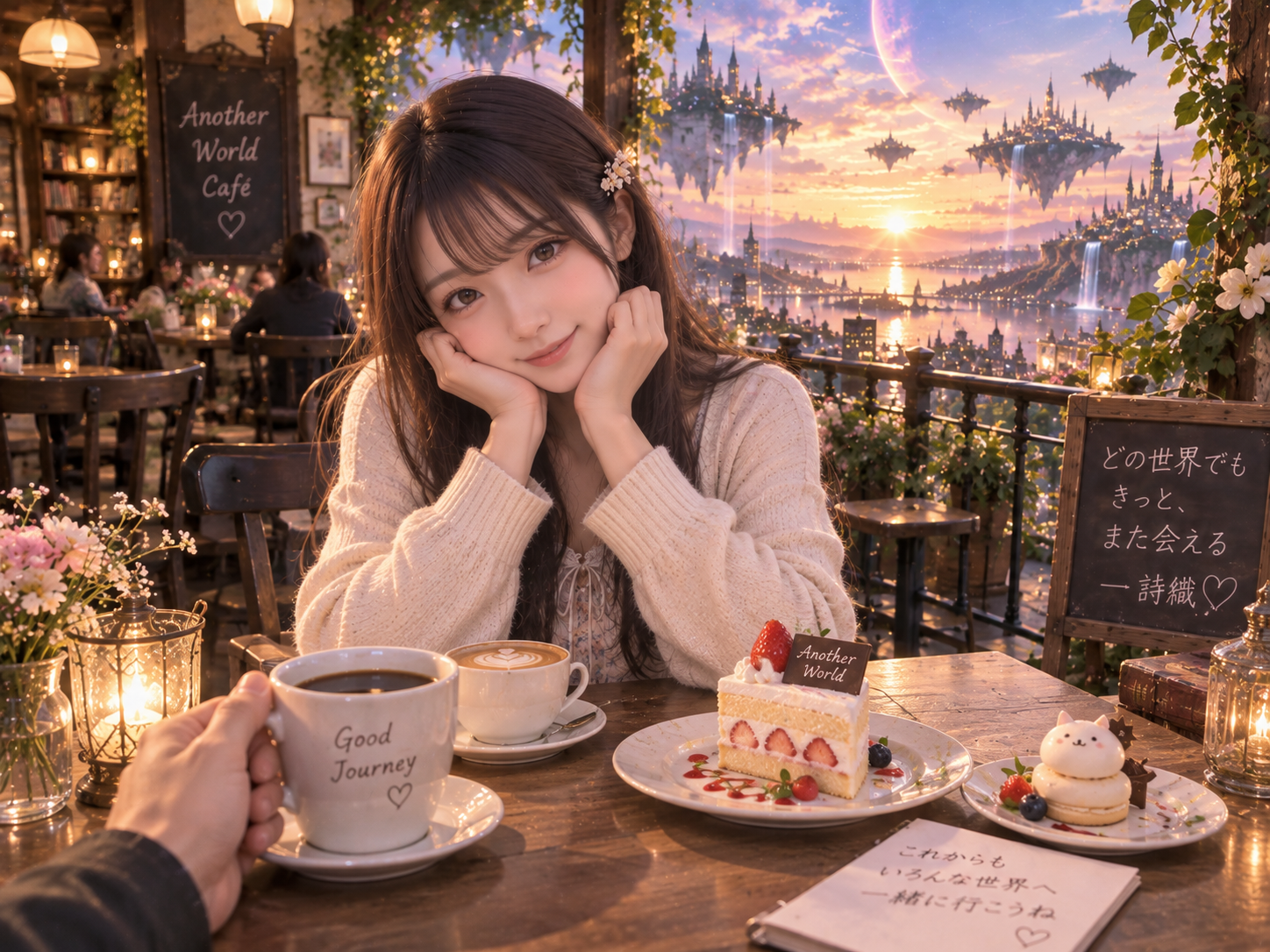 パラレルワールドのカフェにいる二人