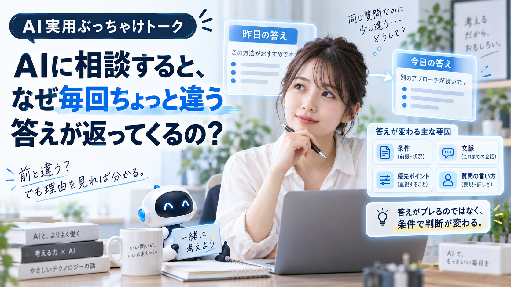 AIに相談すると、なぜ毎回ちょっと違う答えが返ってくるの？