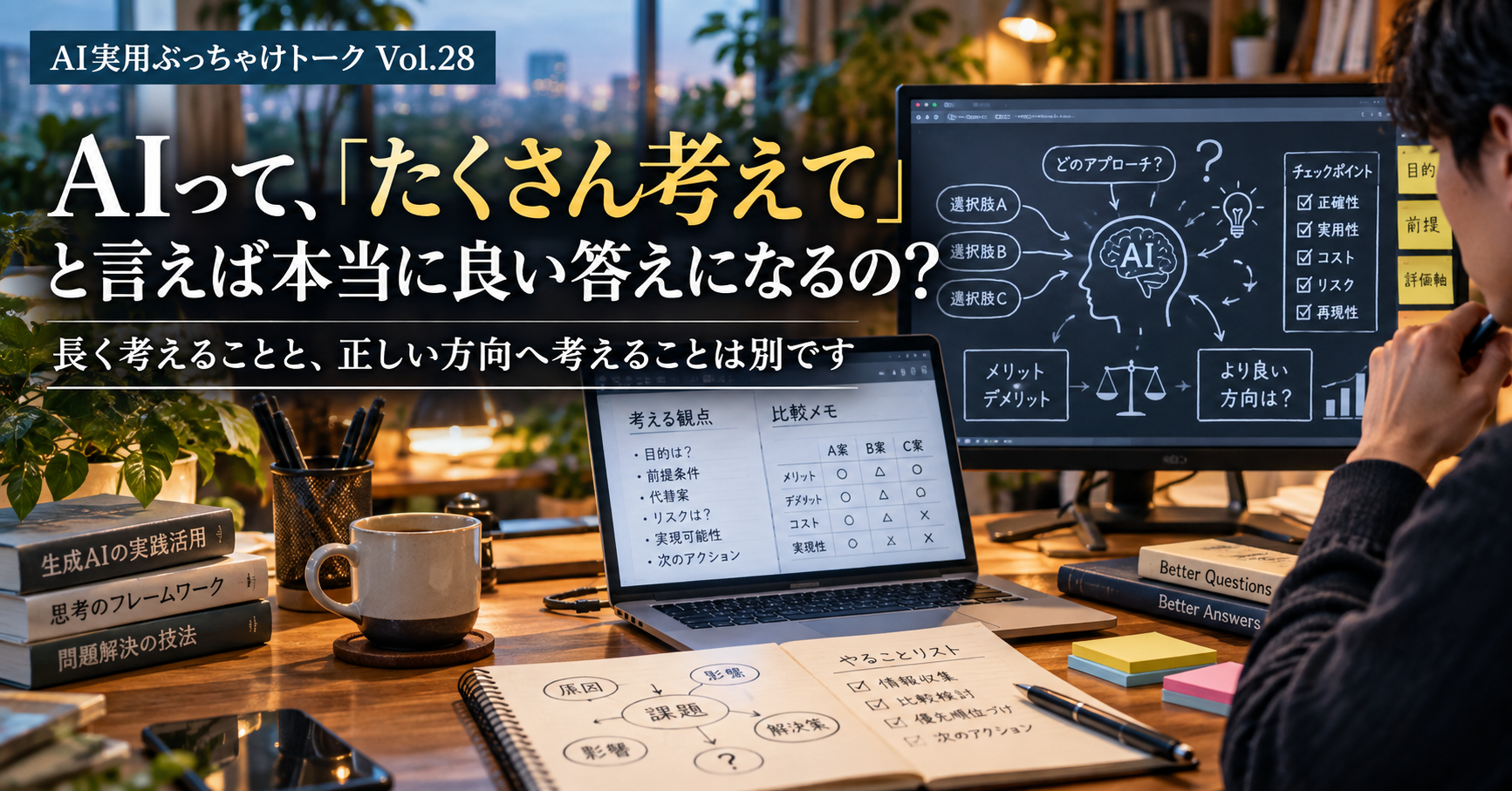 AIって、「たくさん考えて」と言えば本当に良い答えになるの？ ― 長く考えることと、正しい方向へ考えることは別です
