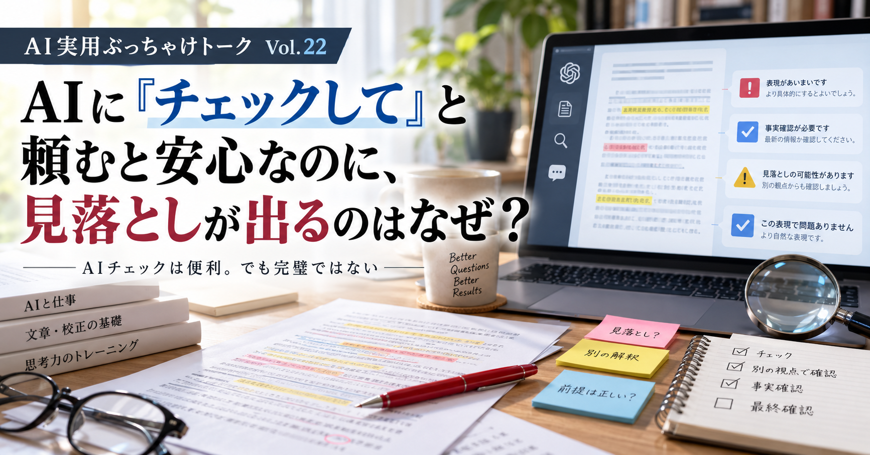 AIに「チェックして」と頼むと安心なのに、見落としが出るのはなぜ？
