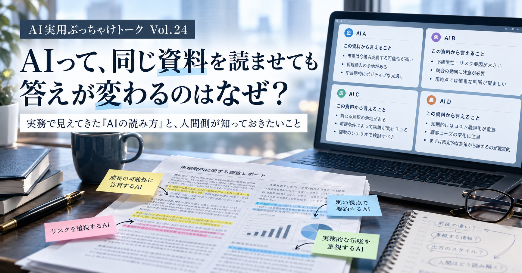 AIって、同じ資料を読ませても答えが変わるのはなぜ？ ― 実務で見えてきた「AIの読み方」と、人間側が知っておきたいこと