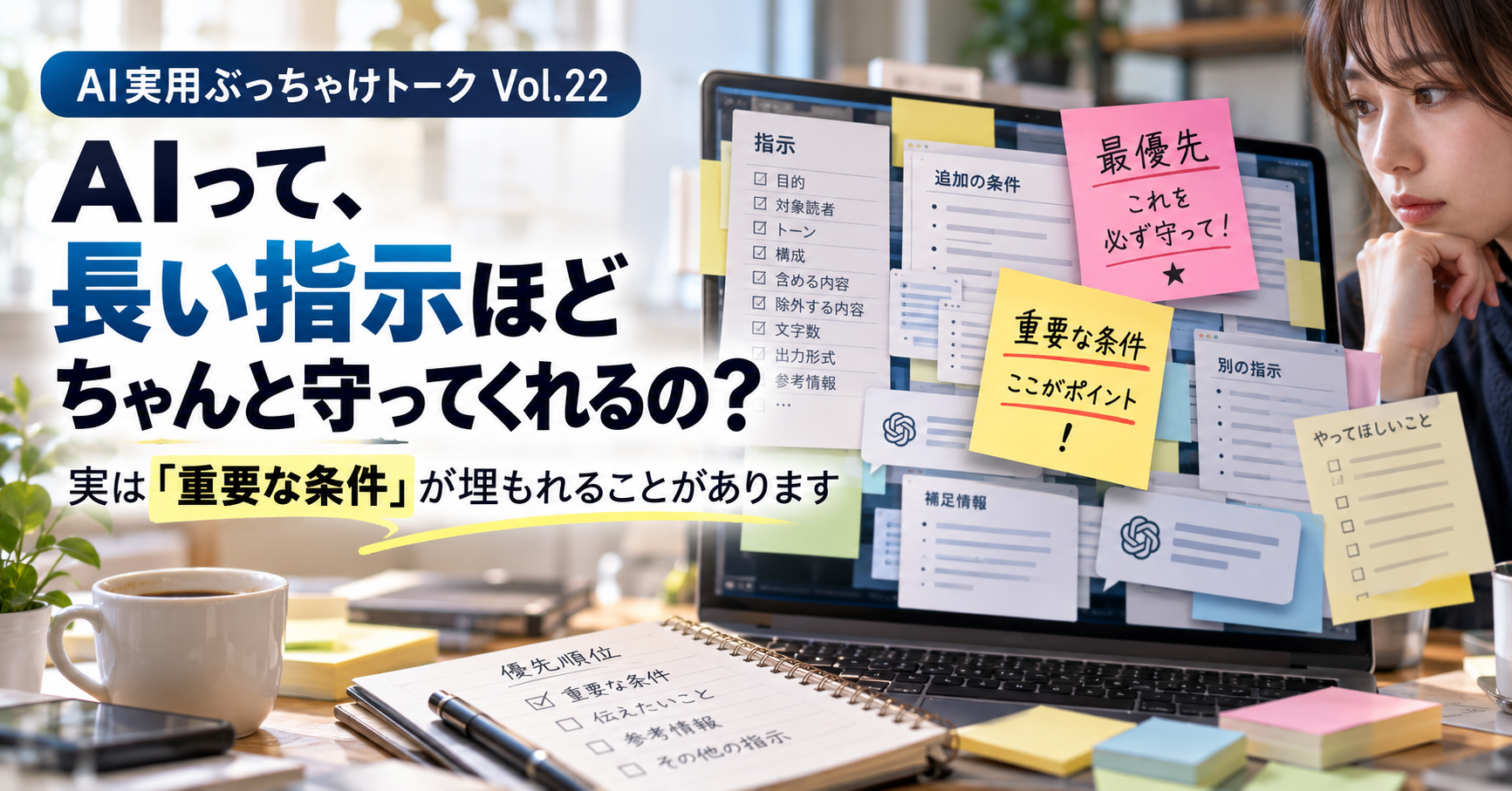 AIって、長い指示ほどちゃんと守ってくれるの？ 実は「重要な条件」が埋もれることがあります