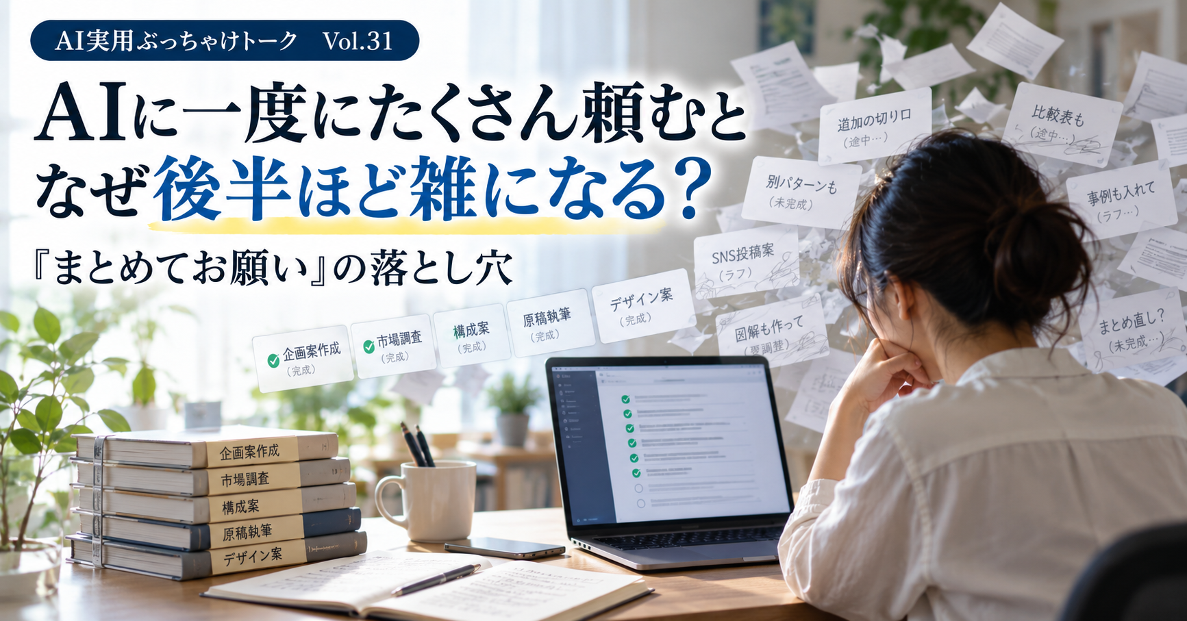 AIに一度にたくさん頼むと、なぜ後半の仕事ほど雑になることがあるの？ ― 「まとめてお願い」は便利。でも、AIにも仕事の優先順位があります