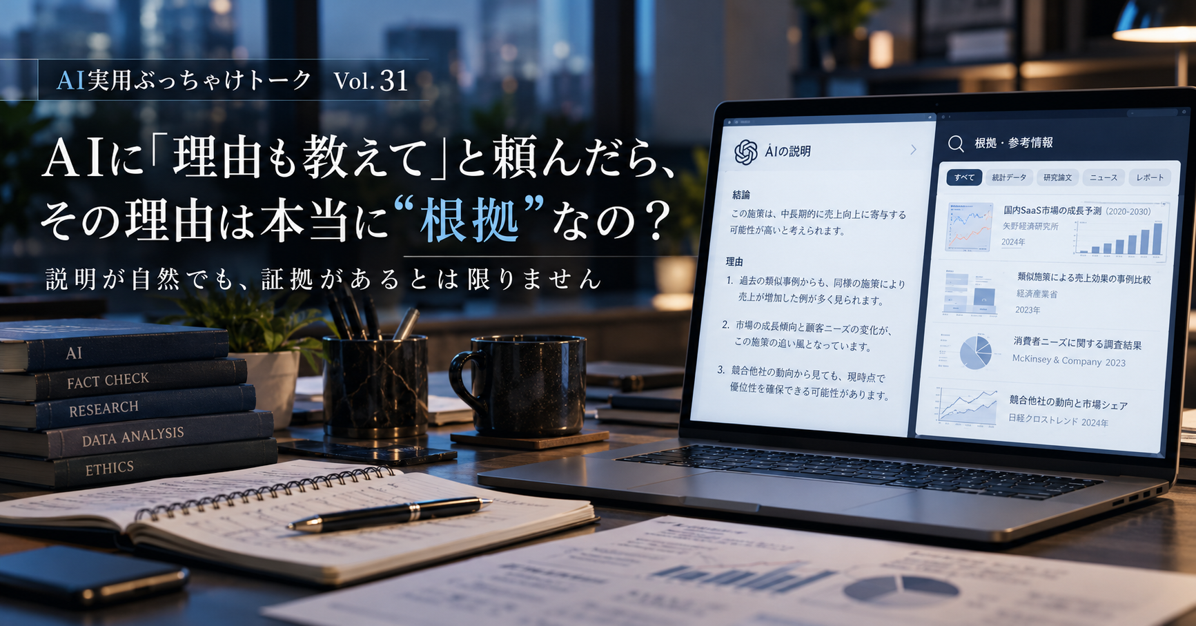AIに「理由も教えて」と頼んだら、その理由は本当に“根拠”なの？ ― 説明が自然でも、証拠があるとは限りません